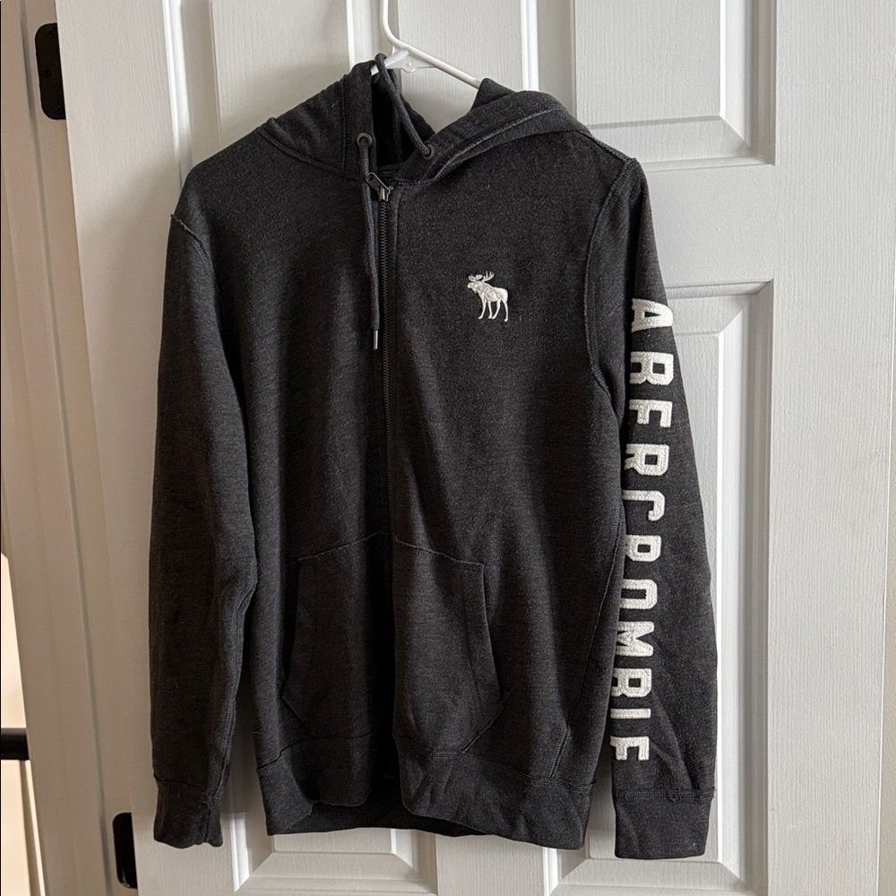 Abercrombie & Fitch Black Hoodie with White Logo